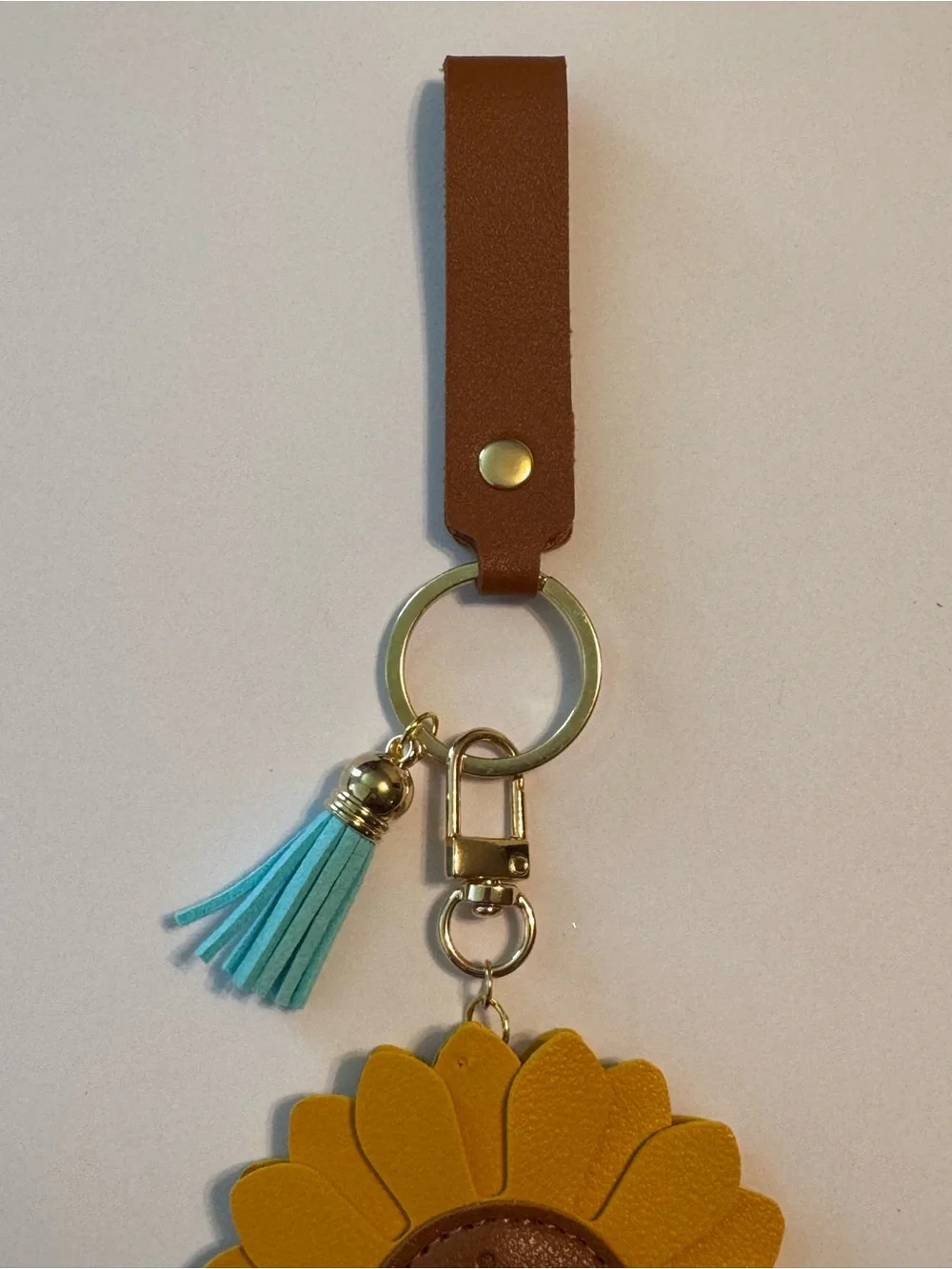 Handmade sunflower keychain